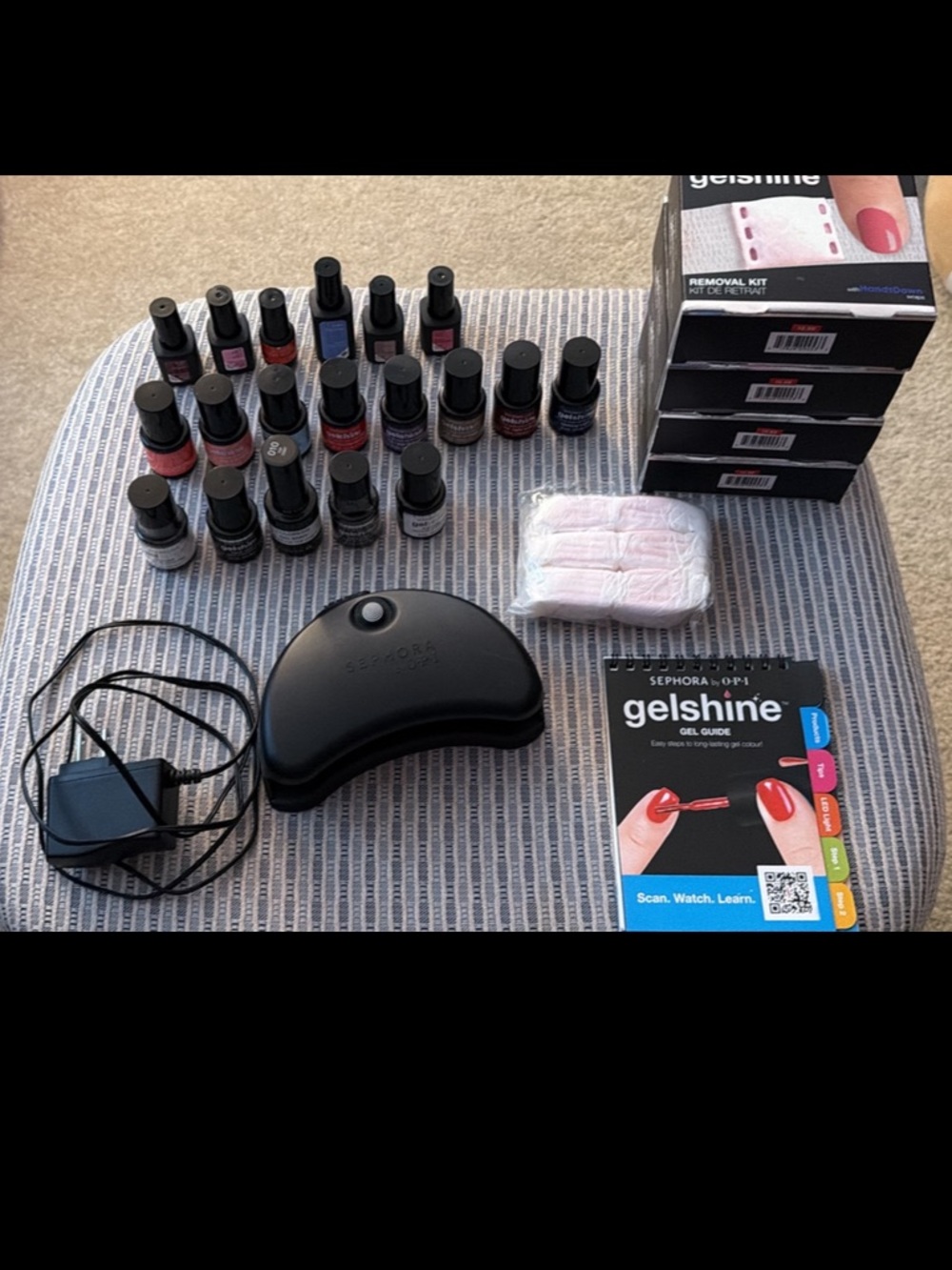 Black LED Gel Nail Lamp with Gel Polish Set